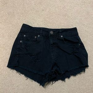 American Eagle black jean shorts